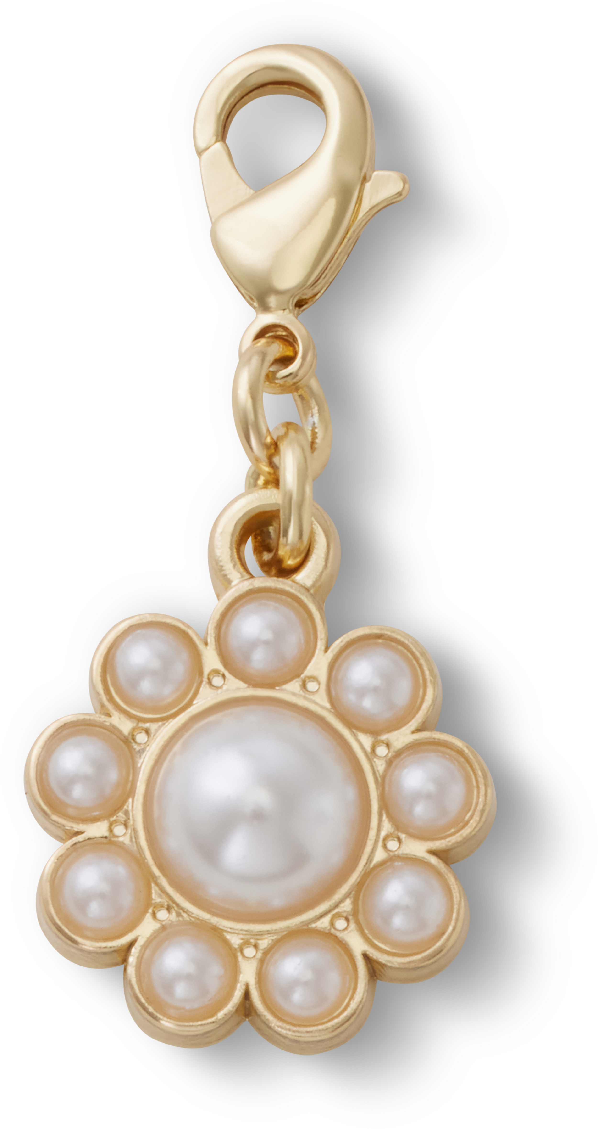 Pearl Center Floral Charm