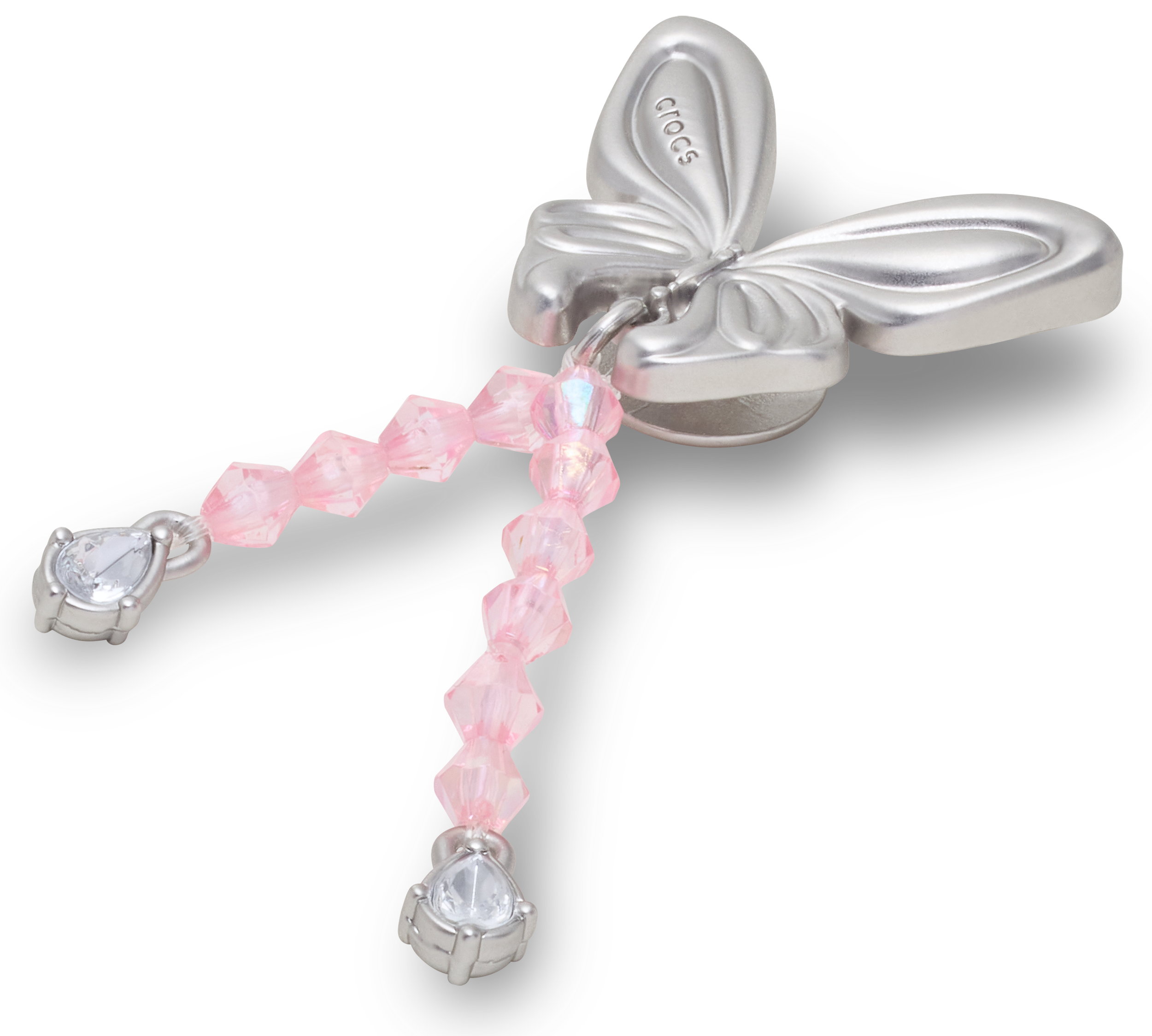 Silver Beaded Meta Butterfly