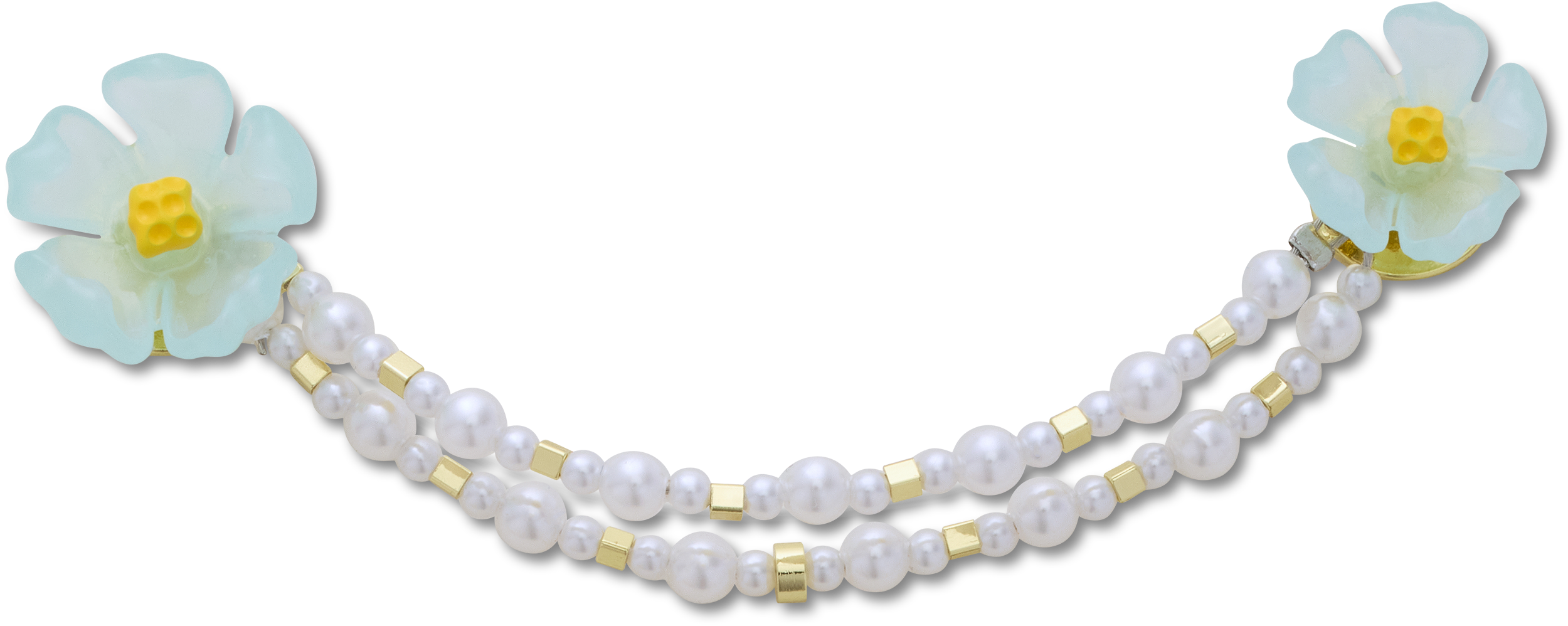 Blue Flower and Pearl Chain