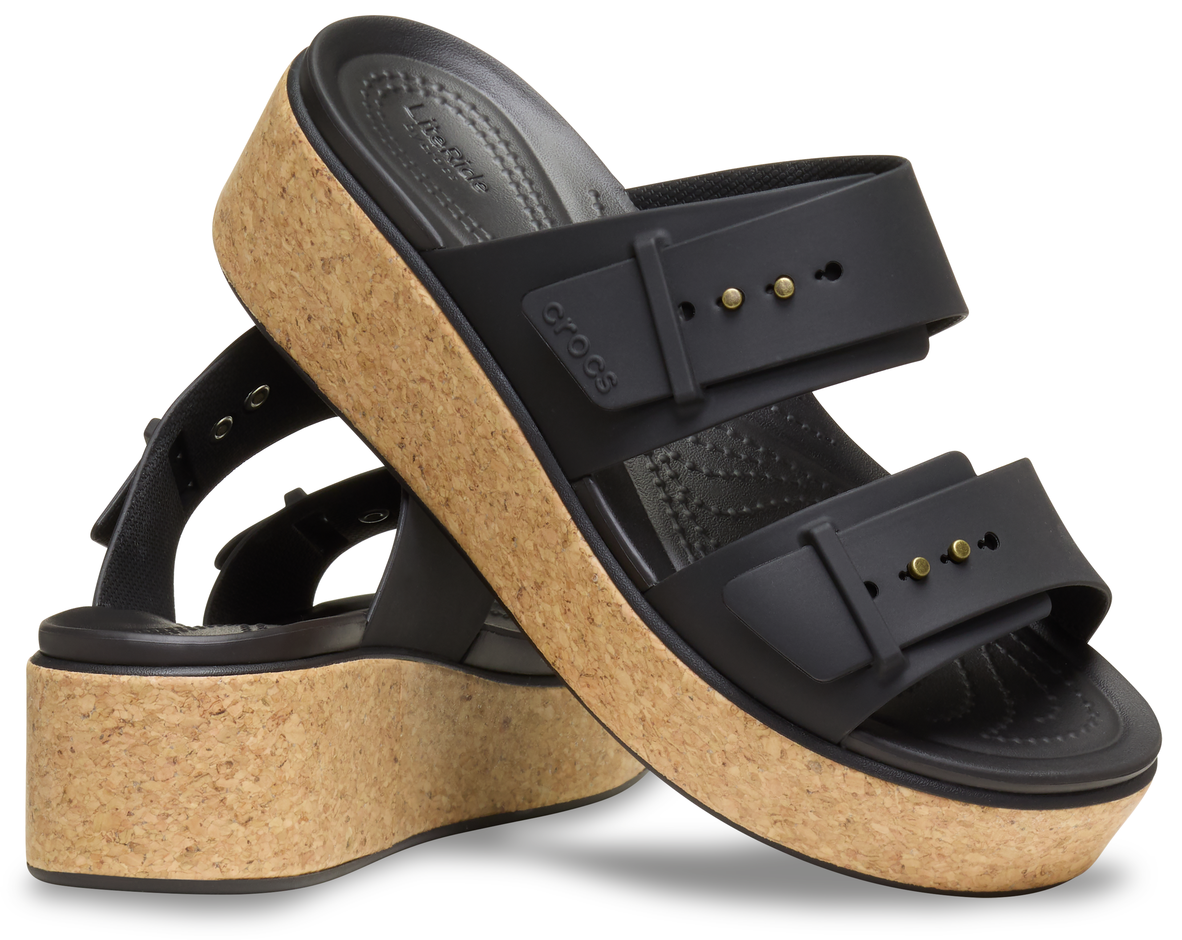 Brooklyn Buckle Low Wedge Cork Sandal