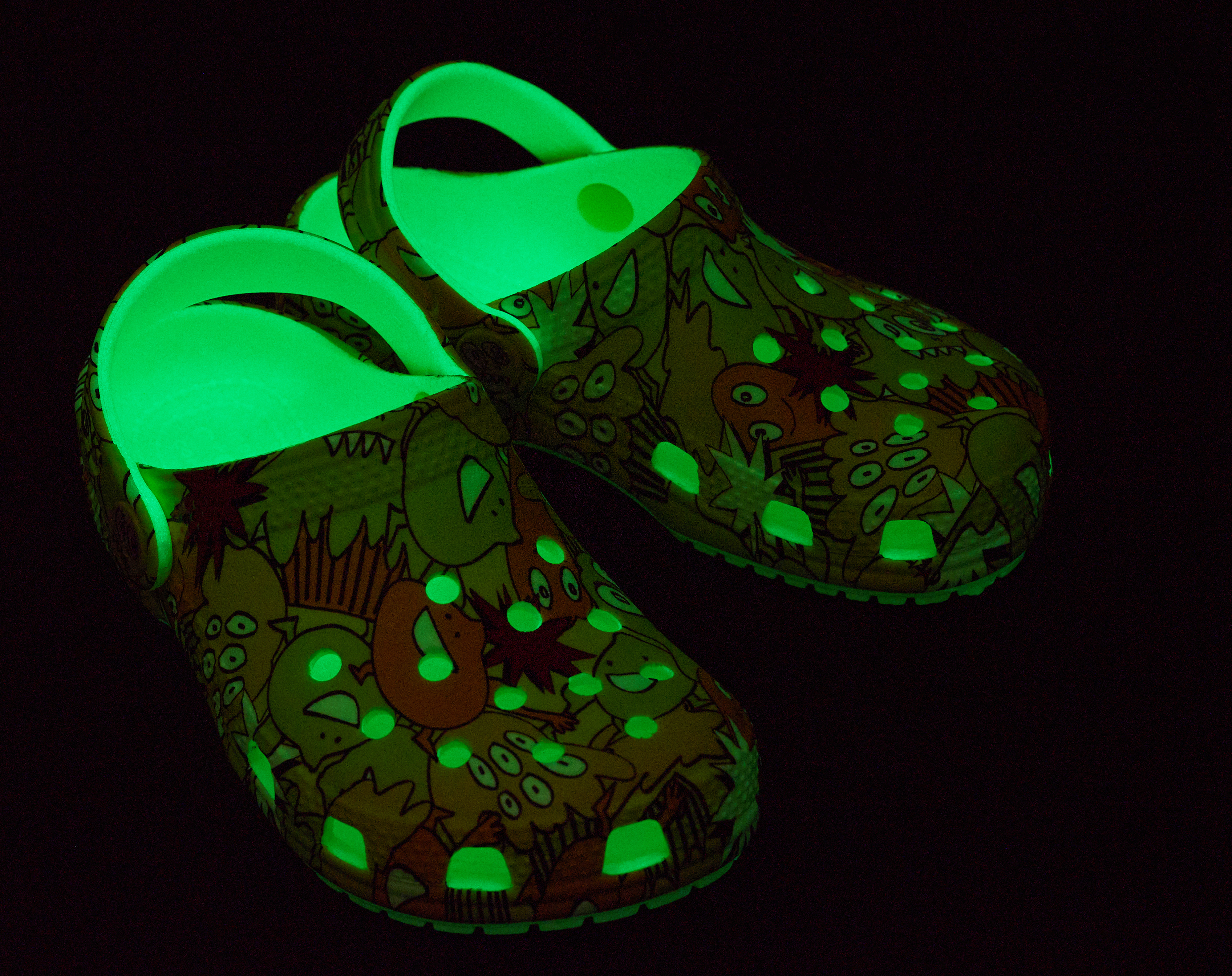 Toddler Classic Glow Monster Camo Clog
