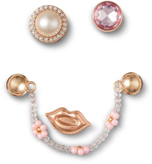 Pretty Lil Pink Lace Backer 5 Pack Jibbitz™ charms Crocs