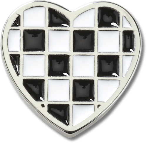 Silver Checkerboard Heart Jibbitz™ charms - Crocs