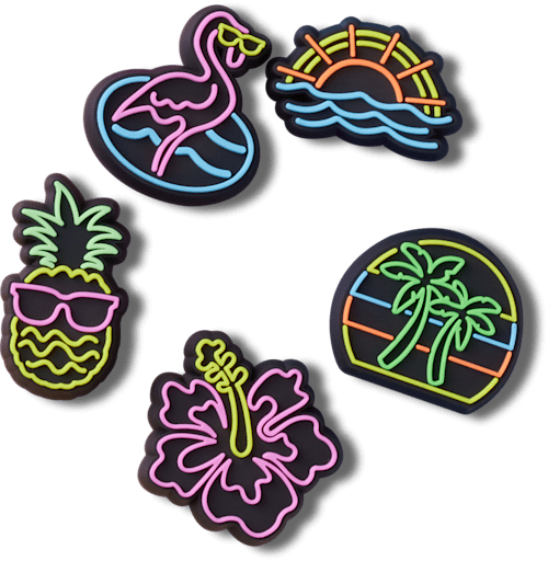 Lights Up Neon 5 Pack Jibbitz™ charms Crocs