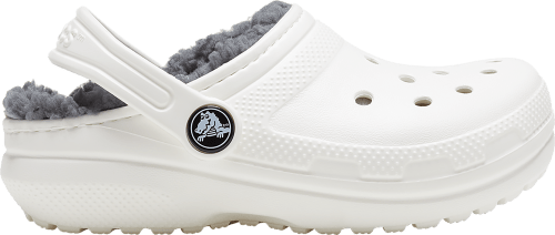 Crocs Kids' Classic Lined Clog, White/Grey, C6