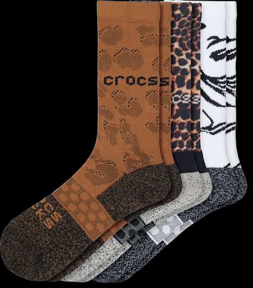 Crocs Socks Adult Crew Animal Remix 3 Pack Crocs