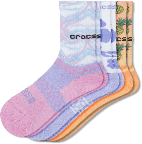 Crocs Socks Kid Crew Girl Pool Party 3 Pack Crocs
