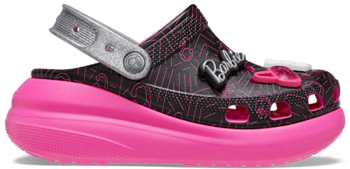 Crocs Barbie Crush Clog Black Hot Pink Barbie Charms Women's Size 10 New in  Box