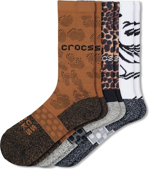 Crocs Socks Adult Crew Animal Remix 3 Pack Crocs