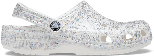 Crocs silver cheap glitter