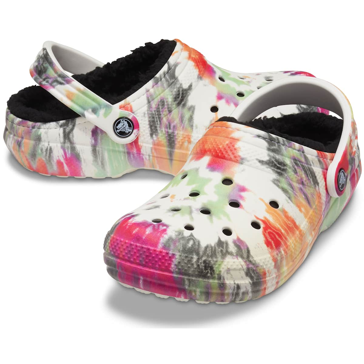 Crocs Men's and Women's Slippers - Classic Tie Dye Lined Clogs, House Shoes