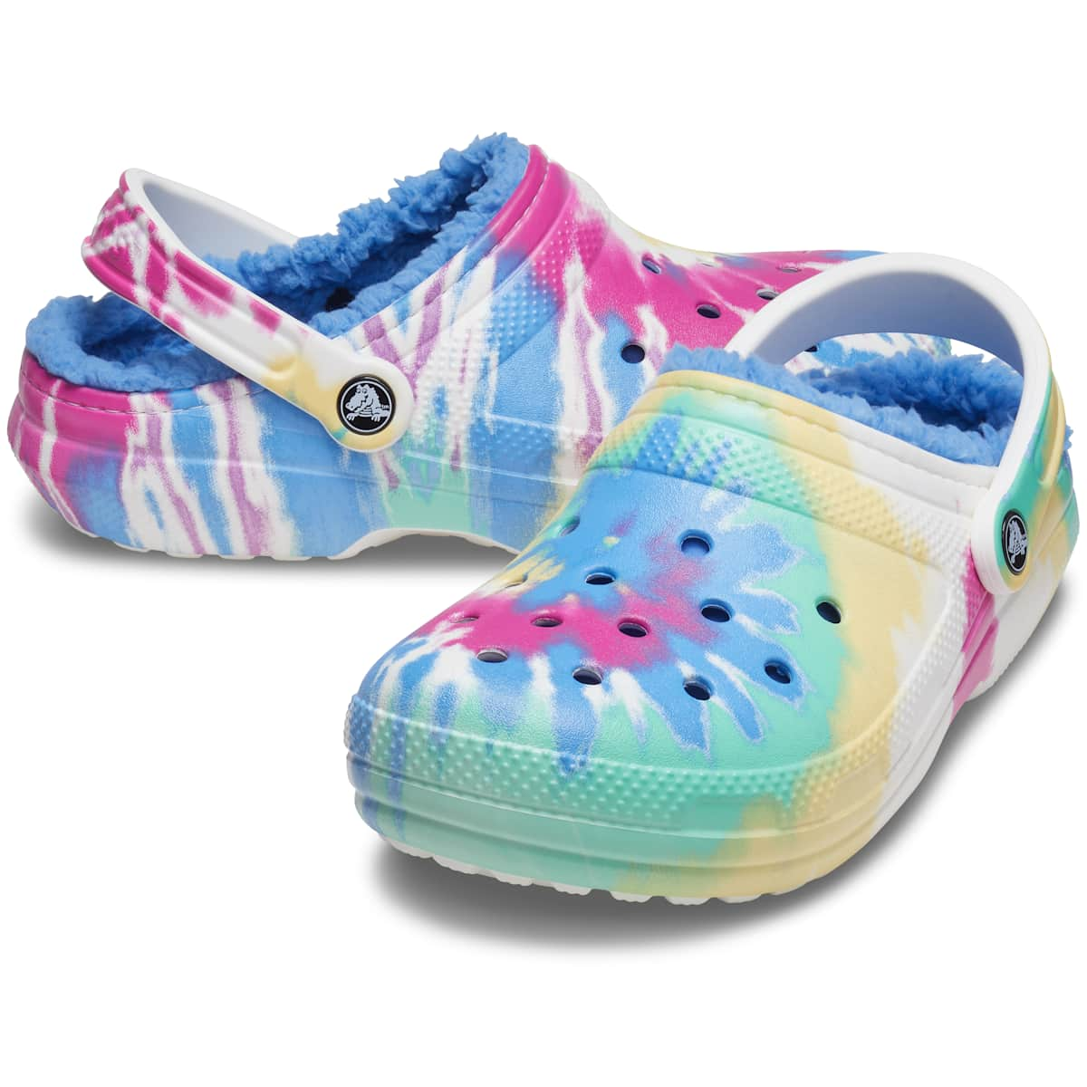 Crocs Men's and Women's Slippers - Classic Tie Dye Lined Clogs, House Shoes