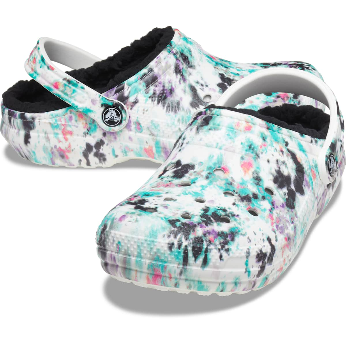 Crocs Men's and Women's Slippers - Classic Tie Dye Lined Clogs, House Shoes