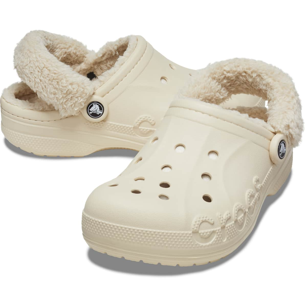 Crocs Men s and Women s Slippers Baya Lined Fuzz Strap Clogs House Shoes eBay