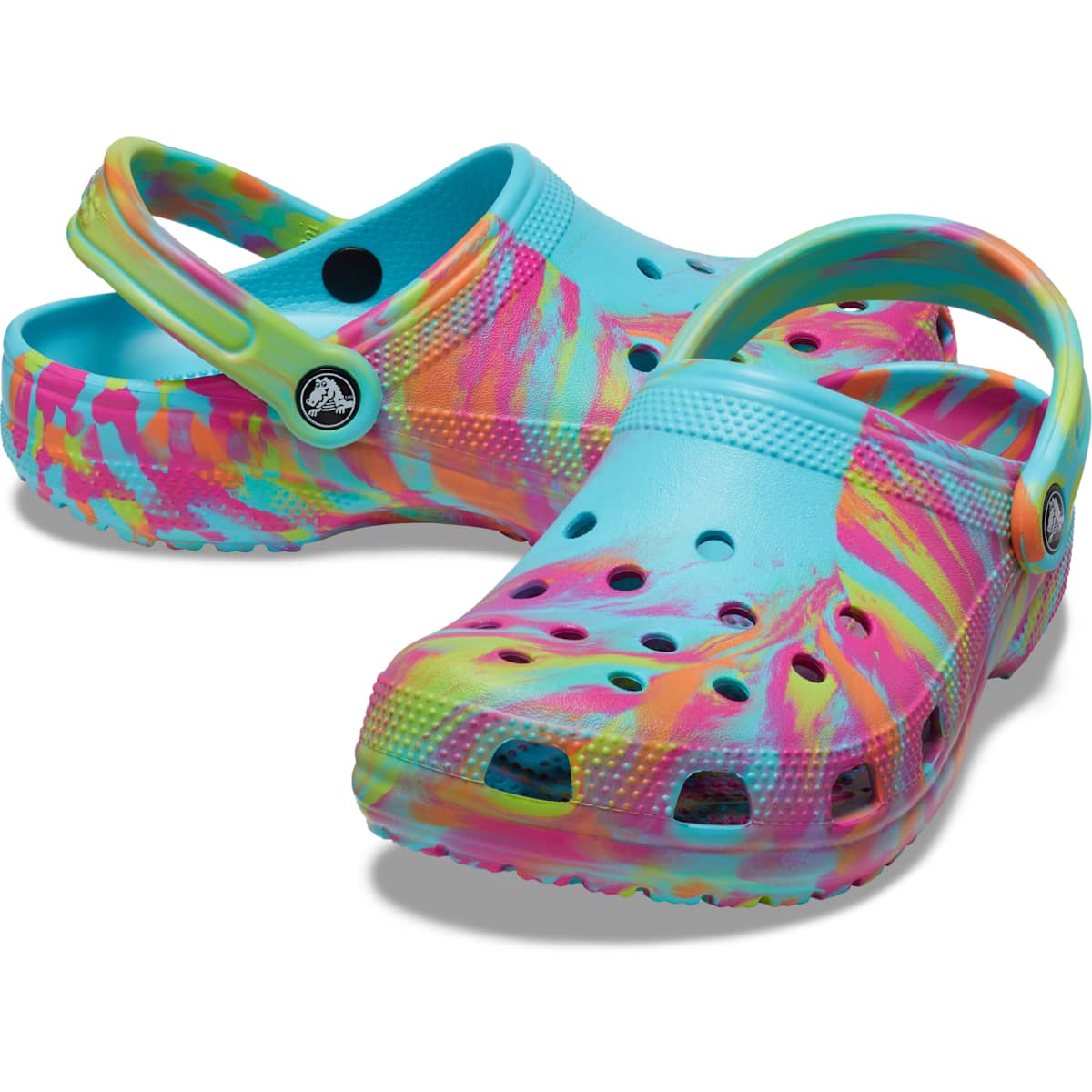 Crocs Men's and Women's Shoes - Classic Marble Tie Dye Clogs, Slip On Shoes