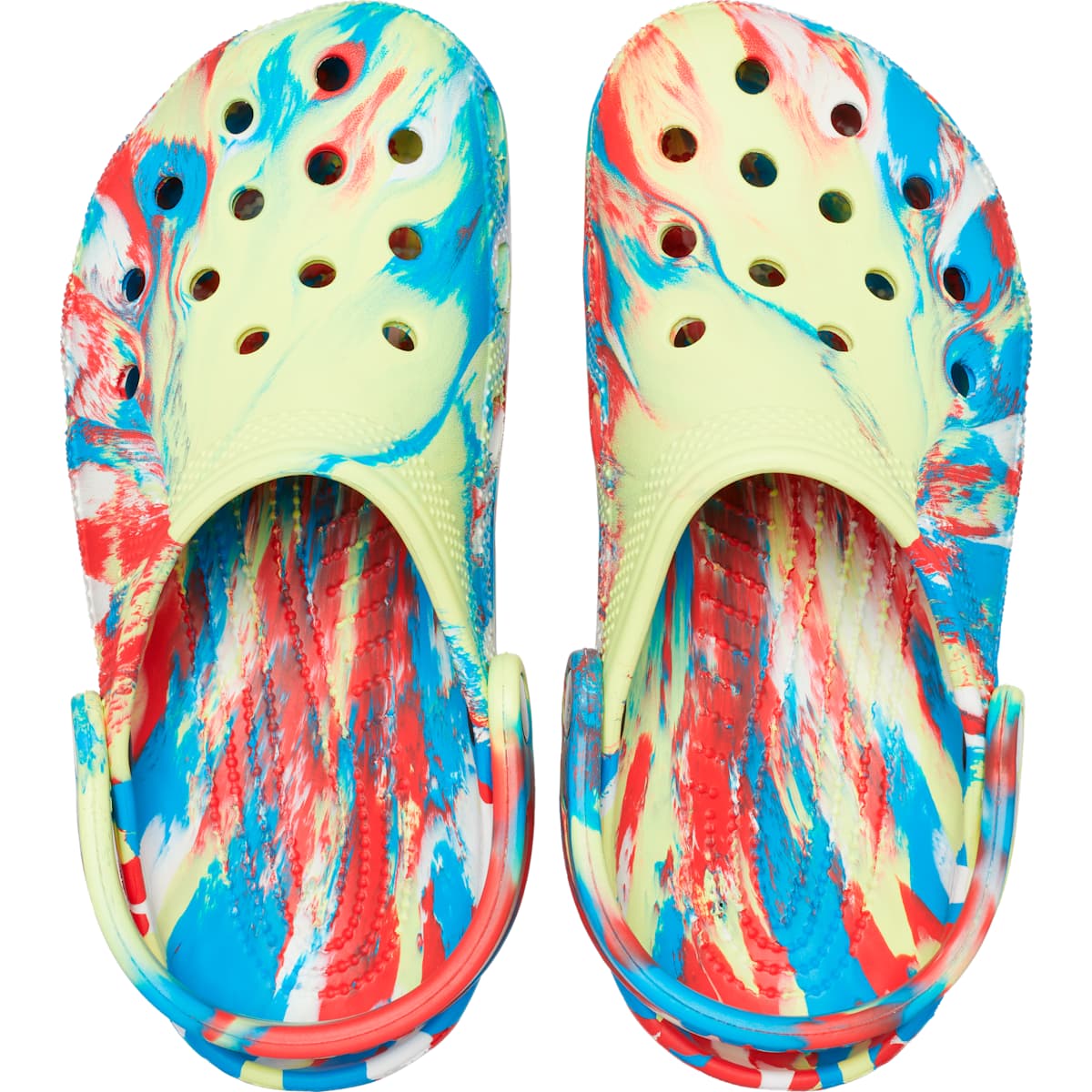 Crocs Men's and Women's Shoes - Classic Marble Tie Dye Clogs, Slip On Shoes