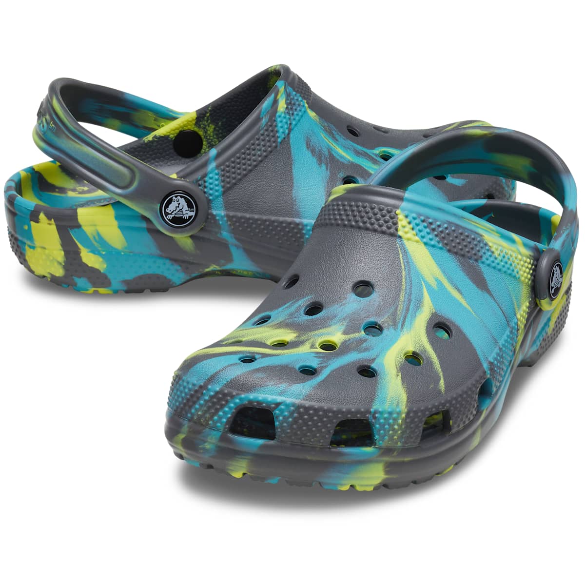 Crocs Kids' Shoes - Classic Marble Tie Dye Clogs, Water Shoes, Slip On Shoes