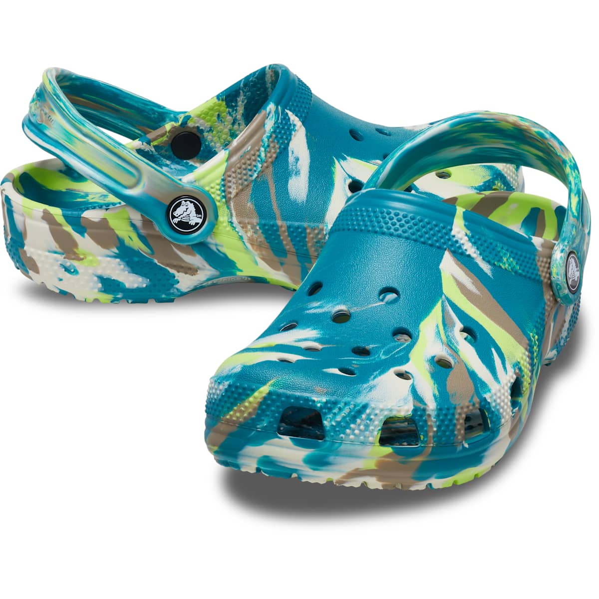 Crocs Kids' Shoes - Classic Marble Tie Dye Clogs, Water Shoes, Slip On Shoes