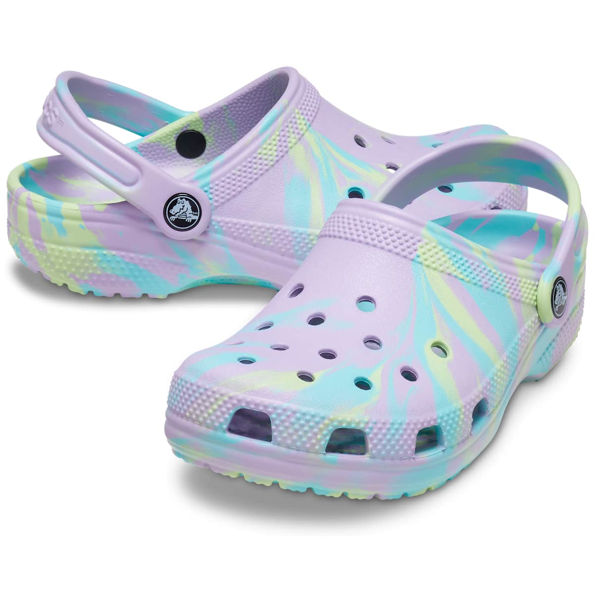 Crocs Kids' Shoes - Classic Marble Tie Dye Clogs, Water Shoes, Slip On Shoes