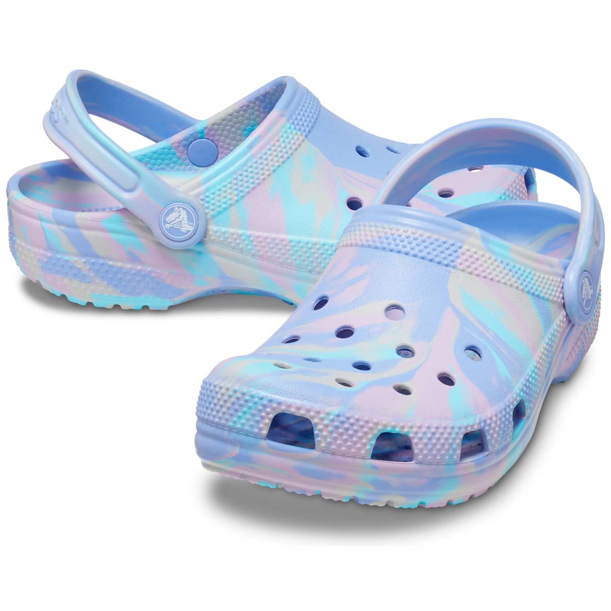 Crocs Kids' Shoes - Classic Marble Tie Dye Clogs, Water Shoes, Slip On Shoes