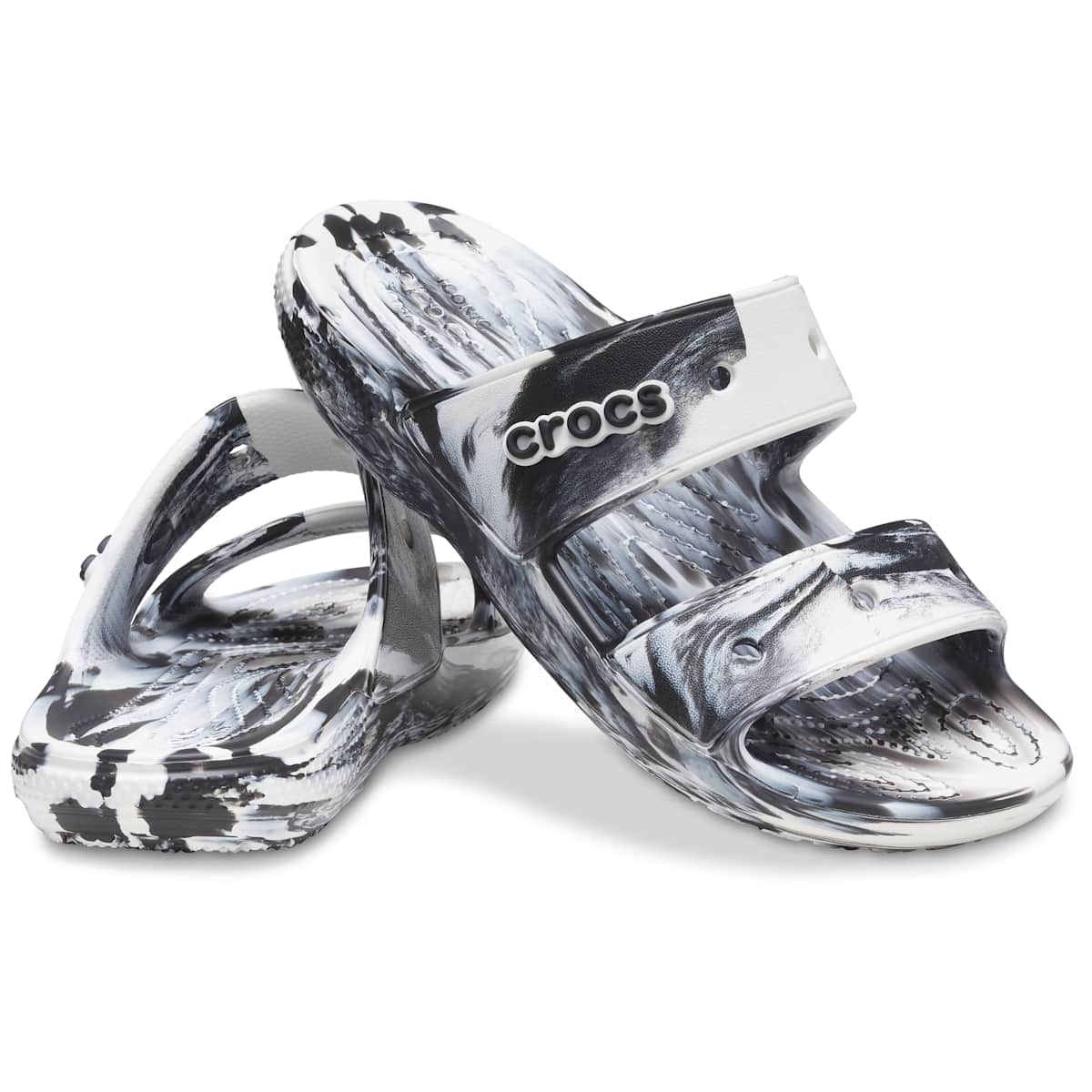 Crocs Men's and Women's Sandals - Classic Marble Tie Dye Sandals, Shower Shoes