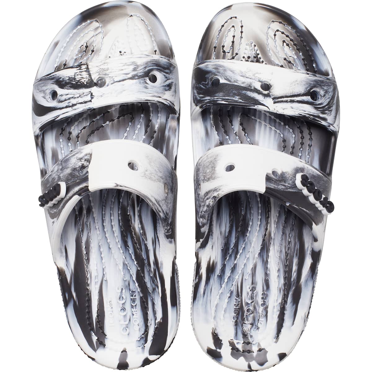 Crocs Men's and Women's Sandals - Classic Marble Tie Dye Sandals, Shower Shoes