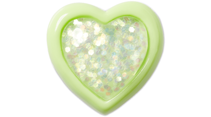 Jibbitz Light Green Heart Gem