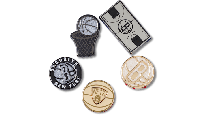 Crocs Brooklyn Nets 5 Pack Jibbitz Charms Multi - Size ONE