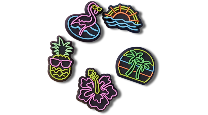 Jibbitz Lights Up Neon 5 Pack