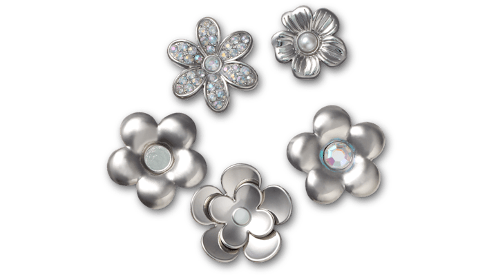 

Monochrome Silver Flowers 5 Pack