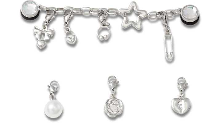 Jibbitz Removable Punk Silver Charm Chain