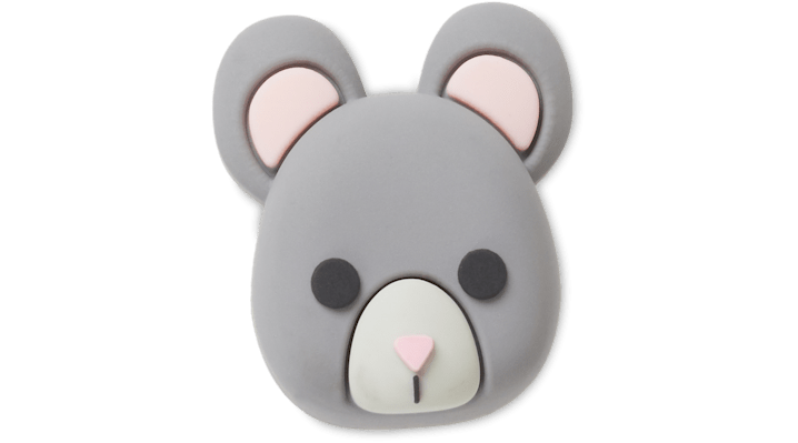 Jibbitz 3d Mouse Face In Gray