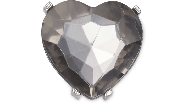 Jibbitz Charcoal Heart Gem