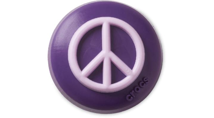 JIBBITZ BLACK AND PINK PEACE SIGN