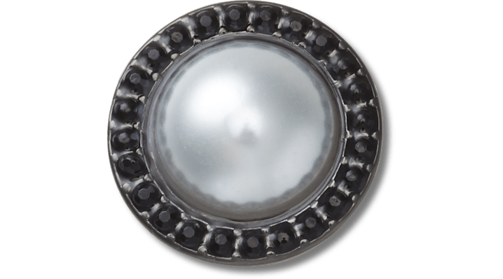 Jibbitz Pearl With Black Gem Base