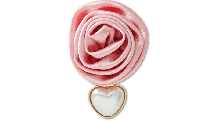 Jibbitz Pink Rose With Pearl Drop
