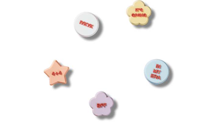 Crocs Jibbitz Charms 5 Pack Shoes (Conversation Shapes) - Size 0.0 OT