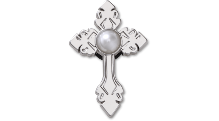 

Silver Cross with Pearl
