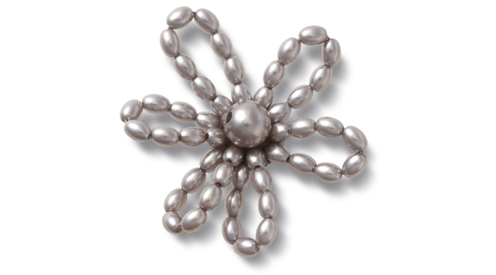 

Grey Pearl Beaded Daisy