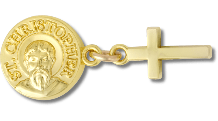 Jibbitz Gold Saint And Cross In Gold