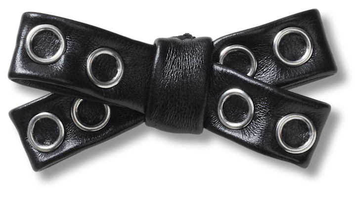 

Black Grommet Studded Bow