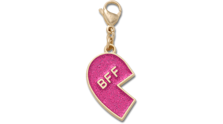 

Pink Glitter BFF Charm Left