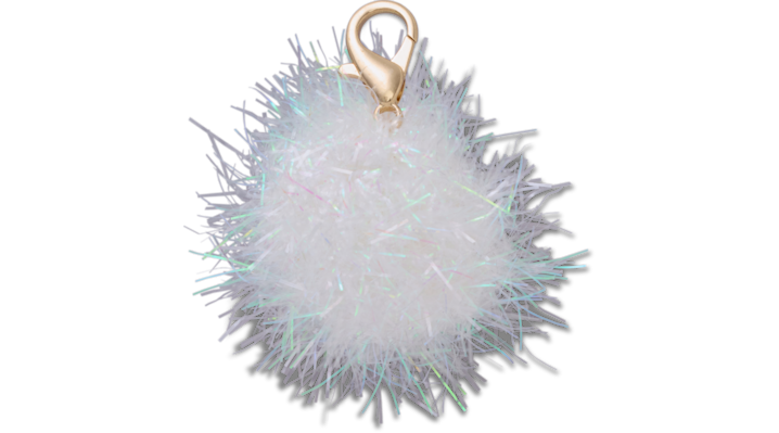 

White Tinsel Puff Charm