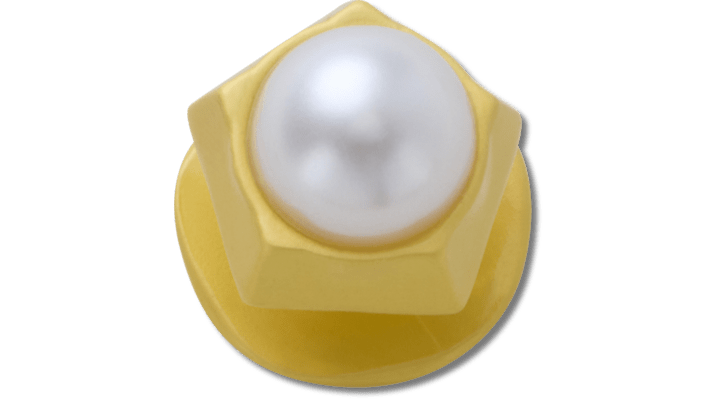 Jibbitz Gold Pentagon Pearl