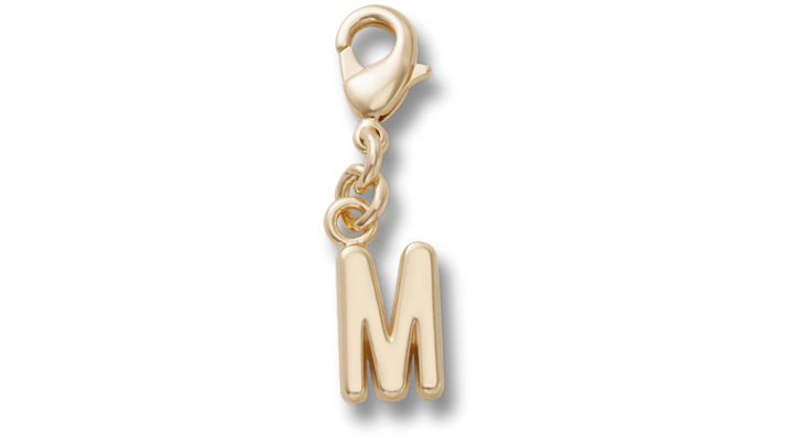 Jibbitz Gold Letter M Charm