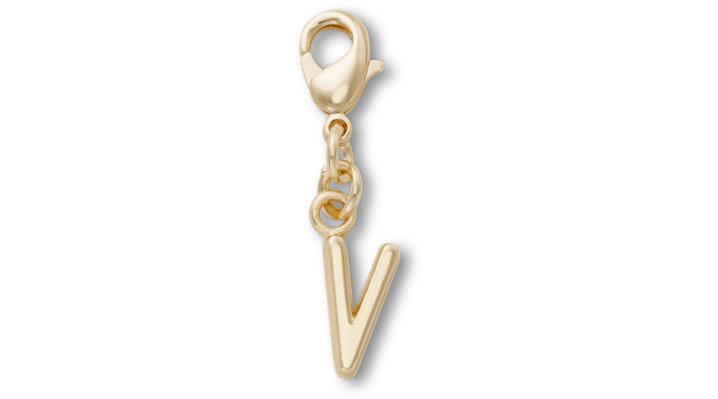 Jibbitz Gold Letter V Charm