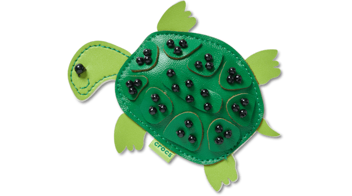 Jibbitz Faux Leather Turtle In Animal Print