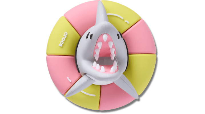 Jibbitz 3d Swimming Shark In Pink
