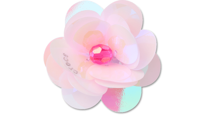 Jibbitz Sequin Pink Flower In Multi