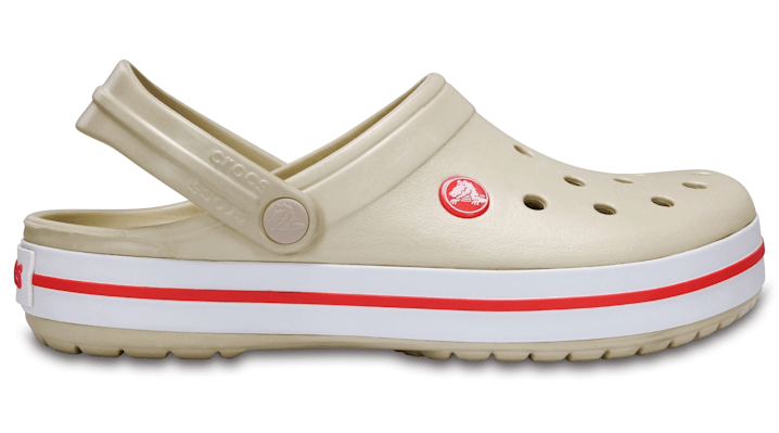 Crocs Beach Cement Gray Sandals In Stucco/melon